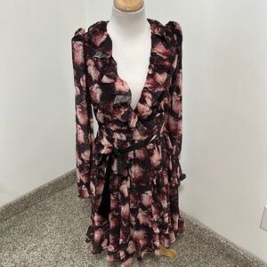 ❤️ NWT Rachel Parcell Floral Chiffon Wrap Dress